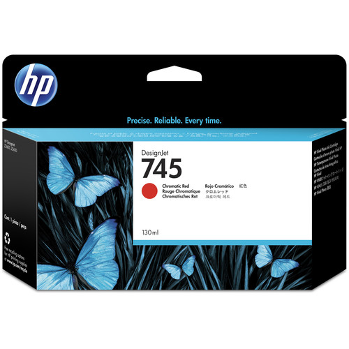 HP 745 130-ml DesignJet Chromatic Red Ink Cartridge,F9K00A