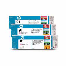 HP 91 3-pack 775-ml Light Magenta DesignJet Pigment Ink Cartridges
