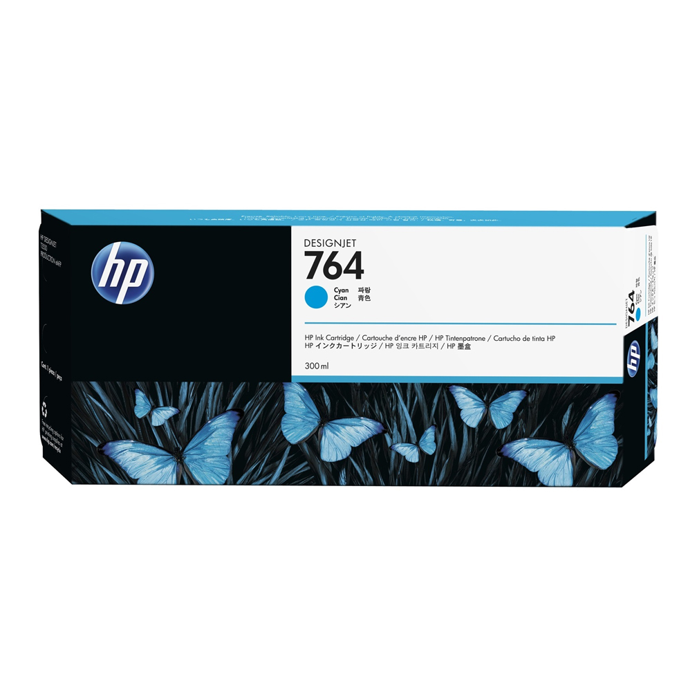 HP 764 300-ml Cyan DesignJet Ink Cartridge,C1Q13A