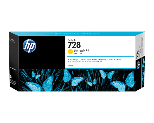 HP 728 300-ML YELLOW DESIGNJET INK CARTRIDGE (F9K15A)