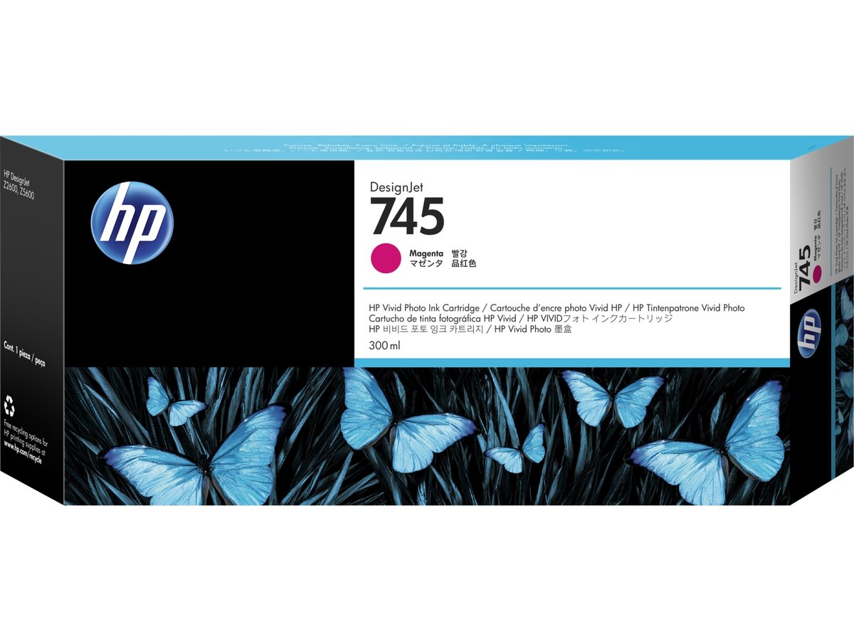 HP 745 300-ml DesignJet Magenta Ink Cartridge,F9K01A