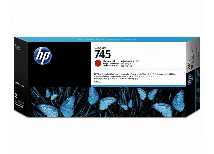 HP 745 300-ml DesignJet Chromatic Red Ink Cartridge,F9K06A