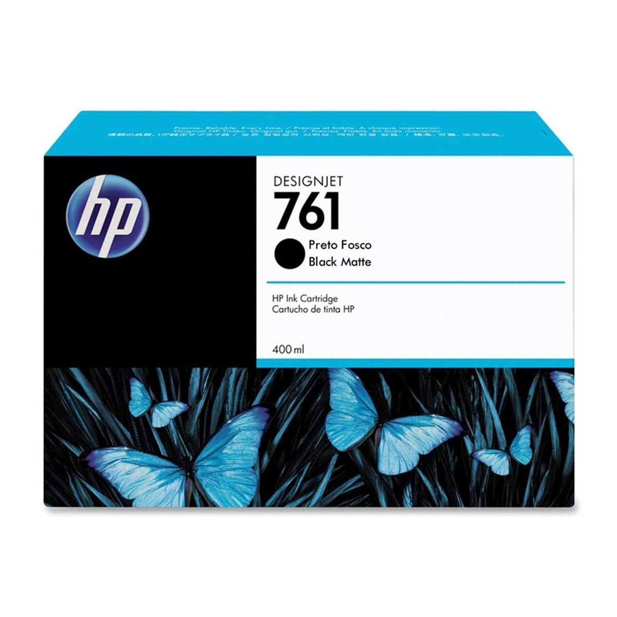 HP 761 400-ml Matte Black DesignJet Ink Cartridge,CM991A