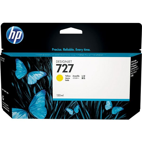 HP 727 300-ml Yellow DesignJet Ink Cartridge, F9J78A
