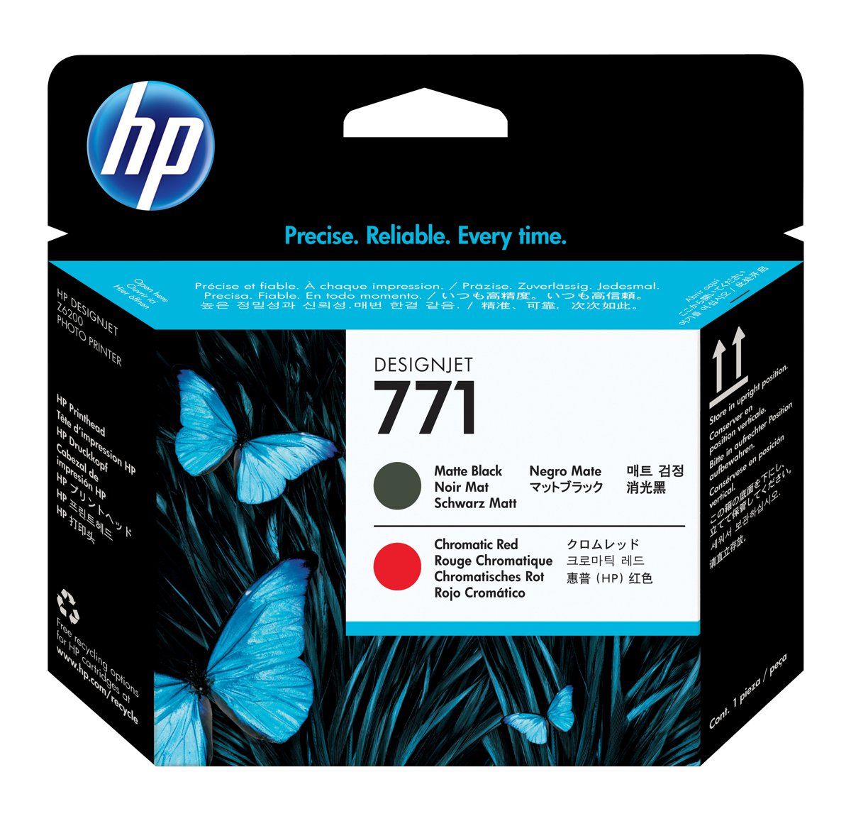 HP 771 Matte Black/Chromatic Red DesignJet Printhead,CE017A