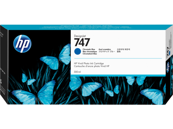 HP 747 300-ml Chromatic Blue DesignJet Ink Cartridge