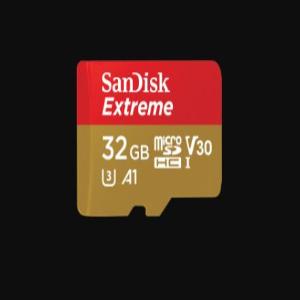 SanDisk Extreme MicroSDHC, SQXAF 32GB, V30, U3, C10, A1, UHS-1, 100MB/s R, 60MB/s W, 4x6, Lifetime Limited, Mobile Gaming SKU