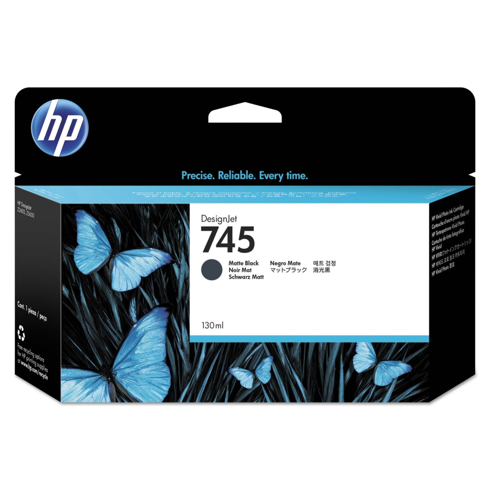 HP 745 300-ml DesignJet Matte Black Ink Cartridge,F9K05A
