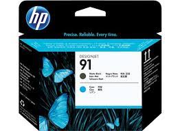 HP 91 Matte Black And Cyan DesignJet Printhead