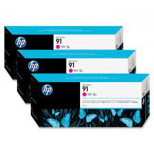 HP 91 3-pack 775-ml Magenta DesignJet Pigment Ink Cartridges