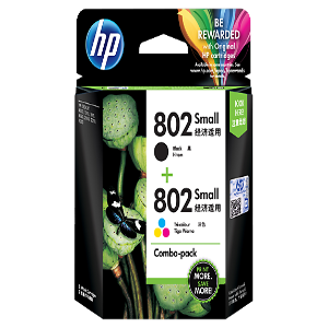 HP 802 Small Black / Small Tri-color Ink Cartridge Combo Pack
