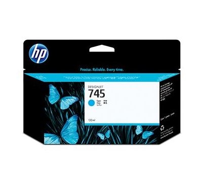 HP 745 130-ml DesignJet Cyan Ink Cartridge,F9J97A