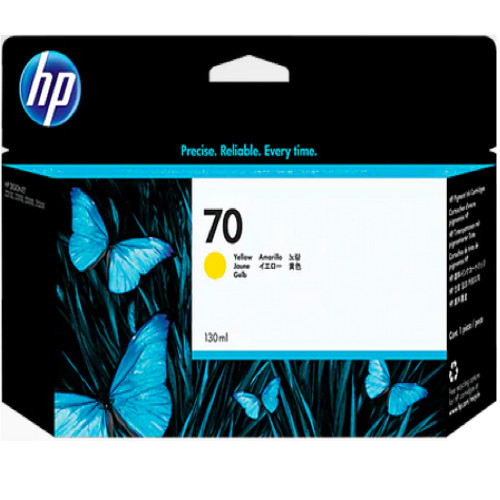 HP 70 Yellow 130 Ml Ink Cartridge HP DesignJet Printers.