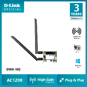 D-link AC1200,Wireless AC1200 Dual Band PCI Express Adapter,2 X Detachable Antenna